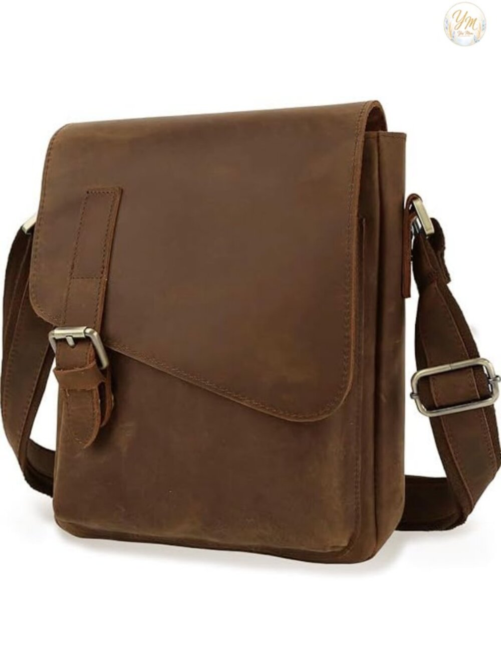 Genuine Leather Messenger Bag Crossbody Shoulder Bag for Men Work Business